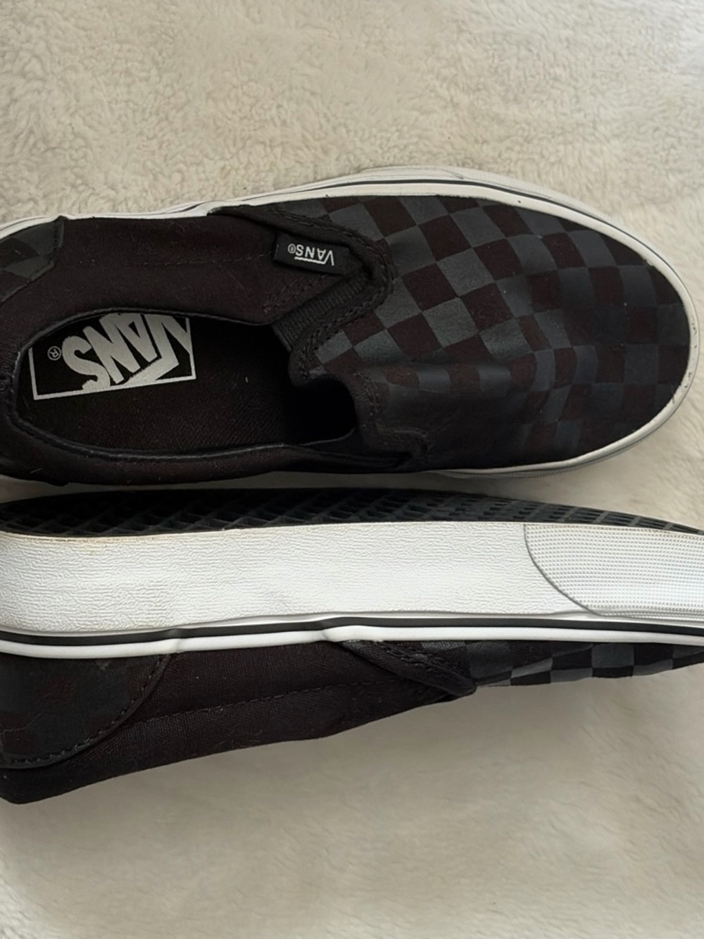 Vans Slip-On Checkerboard Sneakers - Black